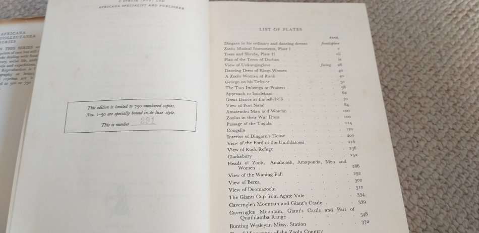 VERY SCARCE AFRICANA-LIMITED EDITION NUMBER 291/750-READ BELOW